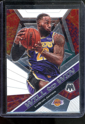 LEBRON JAMES 2019-20 Panini Mosaic Basketball Will to Win Insert Card #7