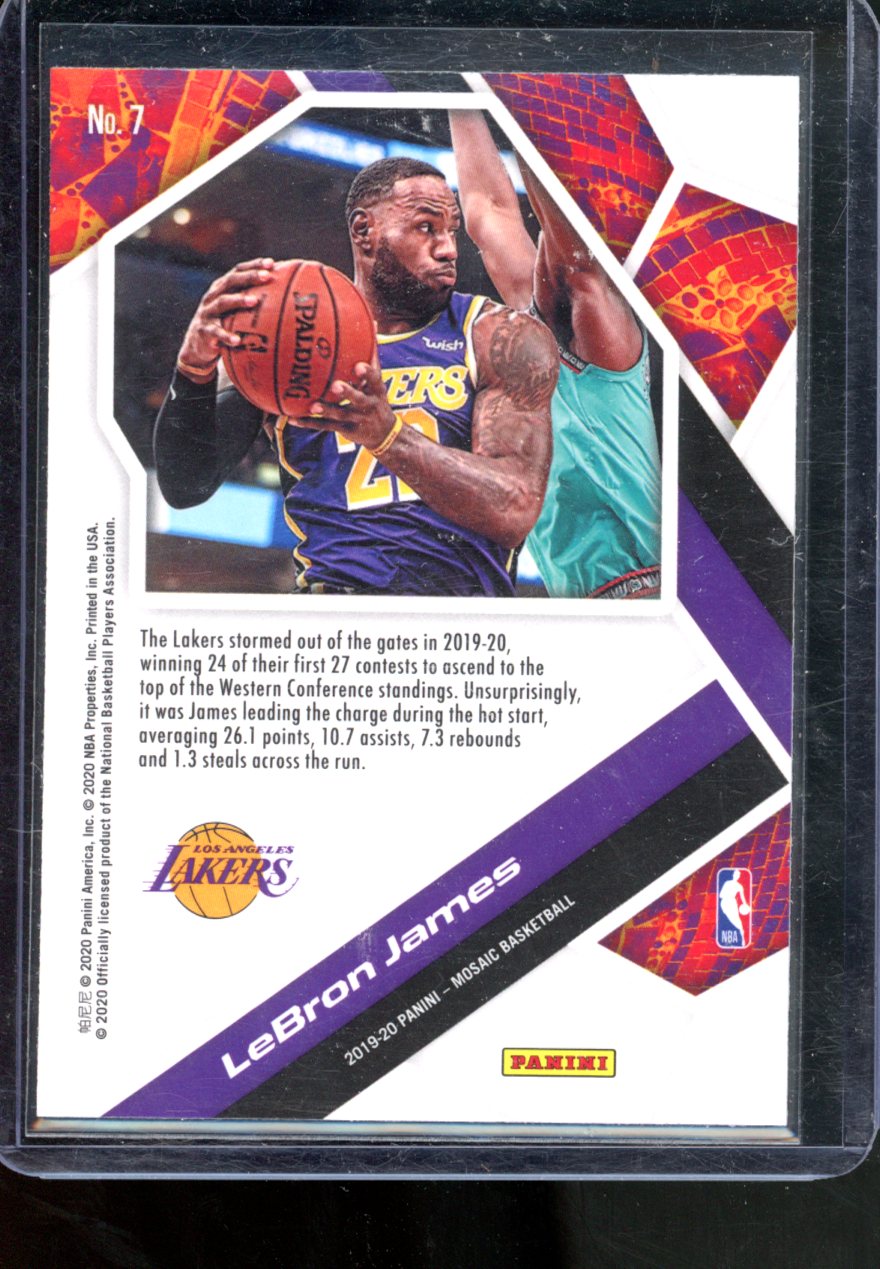 LEBRON JAMES 2019-20 Panini Mosaic Basketball Will to Win Insert Card #7