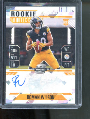 2024 PANINI OPTIC CONTENDERS ROMAN WILSON ROOKIE TICKET CRACKED ICE AUTO /22