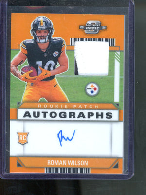2024 Panini Contenders Optic Roman Wilson Rookie Patch Autographs Orange /25