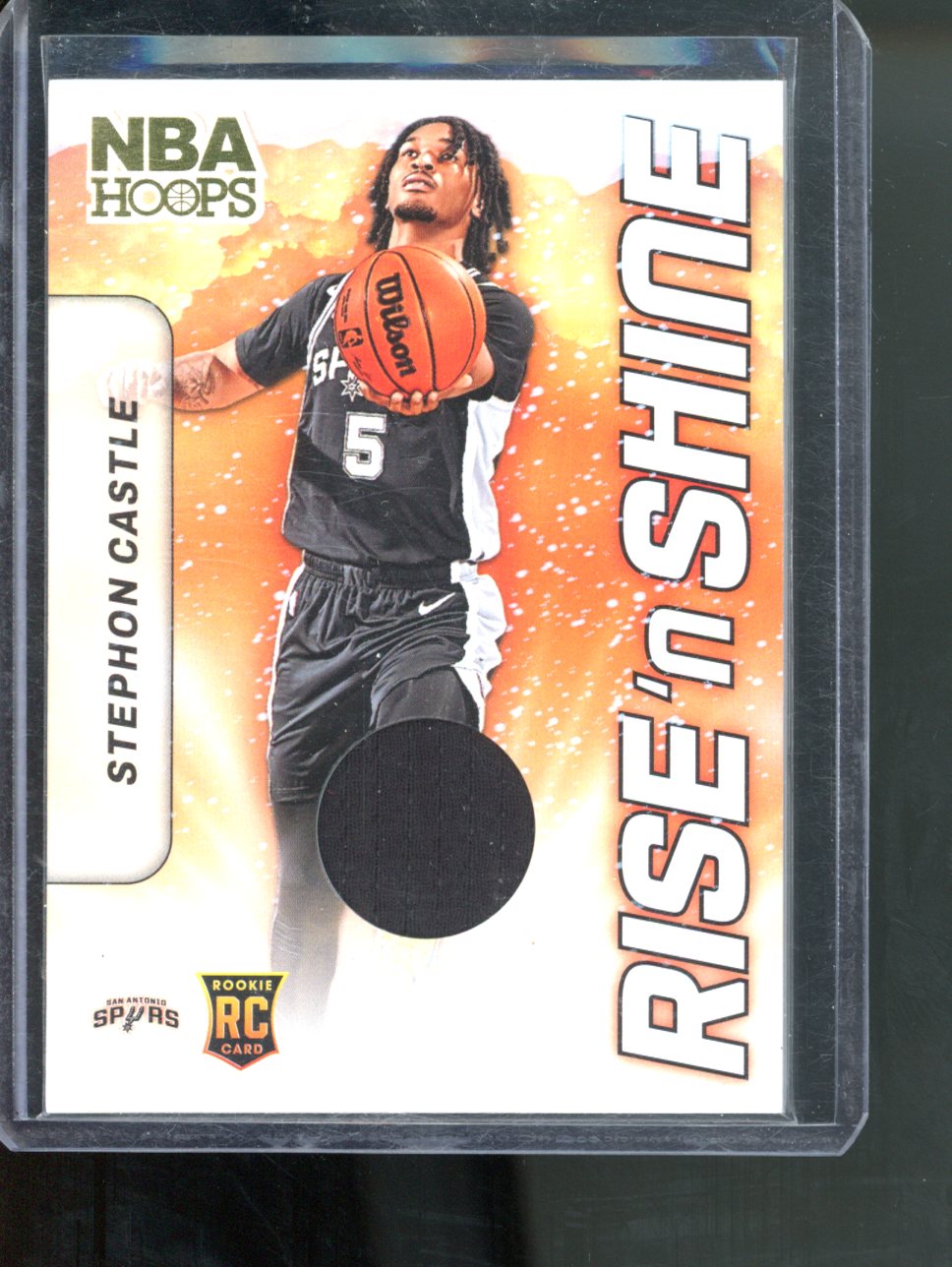Panini NBA Hoops 2024-25 Stephon Castle Rise'n Shine Patch RC Spurs #RSM-SCS