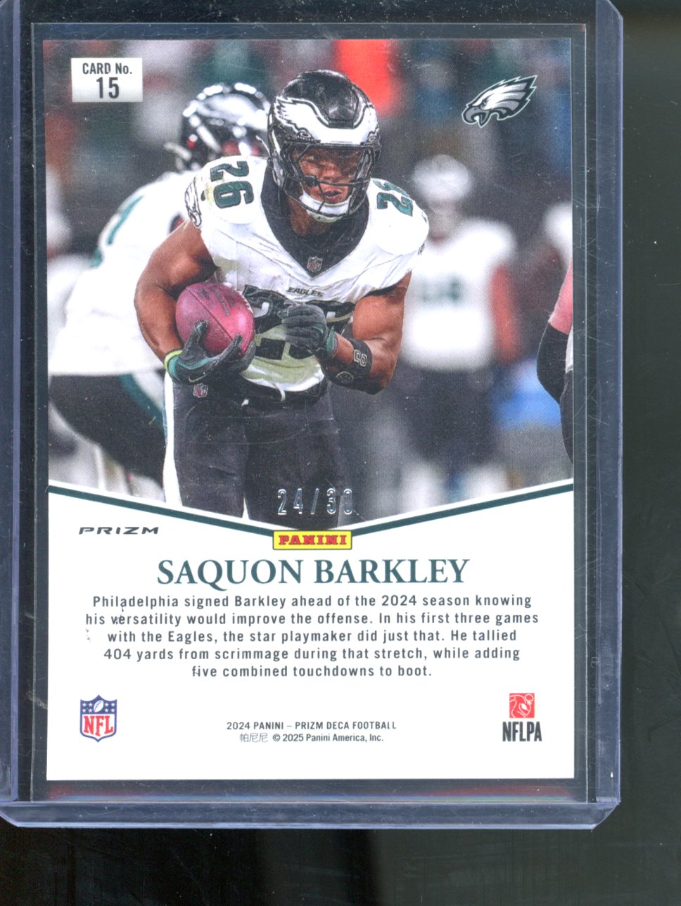 2024 Panini Prizm Deca Saquon Barkley Mojo Prizm /30