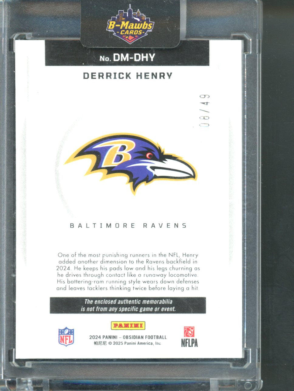 2024 Panini Obsidian Derrick Henry Dusk Sneaky 2 Color Patch Purple /49