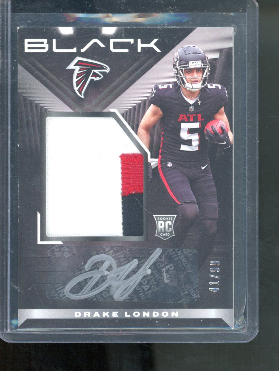 2022 Panini Black Drake London Rookie Patch Autograph Auto Jersey RC /99