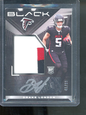 2022 Panini Black Drake London Rookie Patch Autograph Auto Jersey RC /99