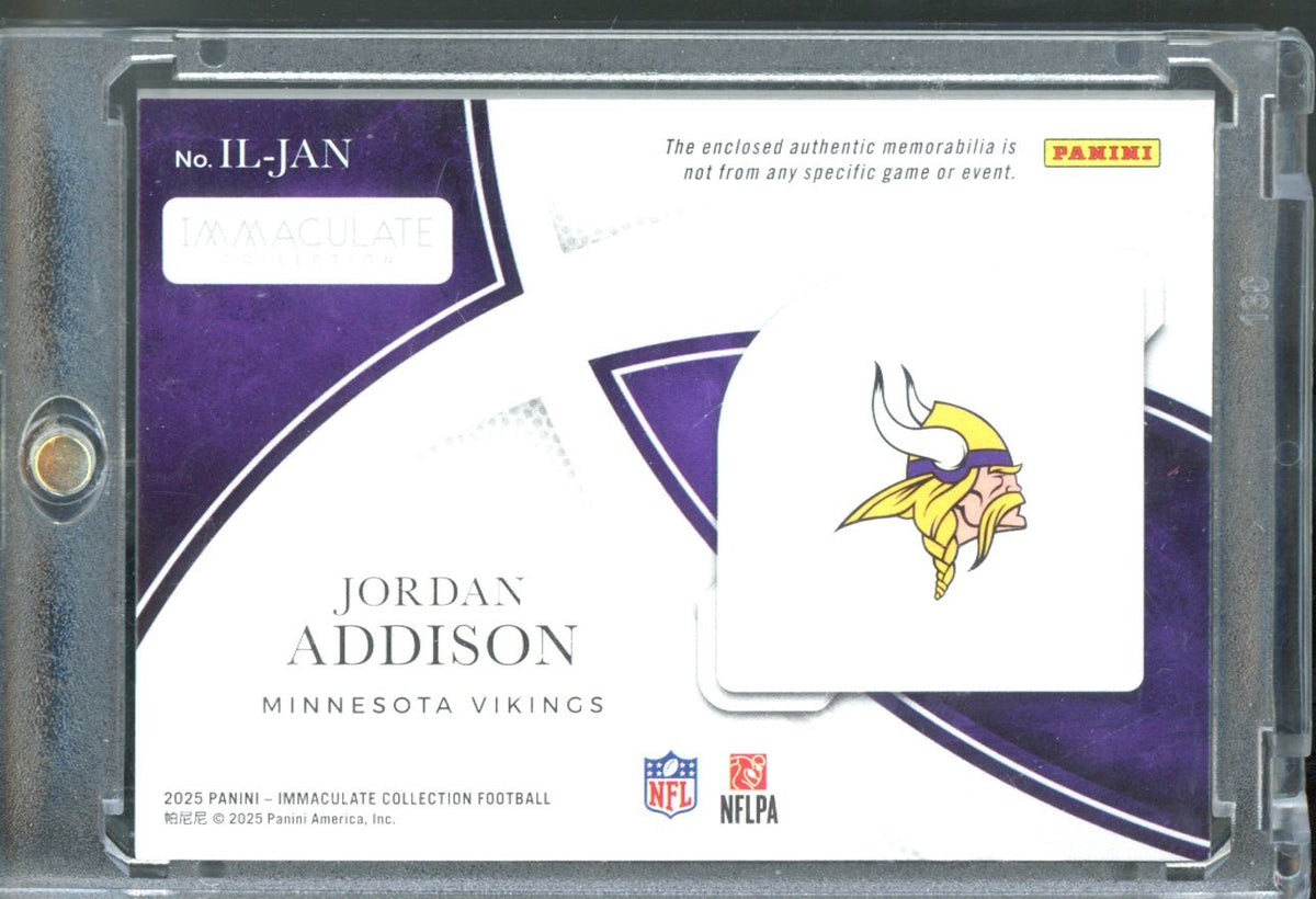 2025 Panini Immaculate Collection Jordan Addison 2 color Patch /25