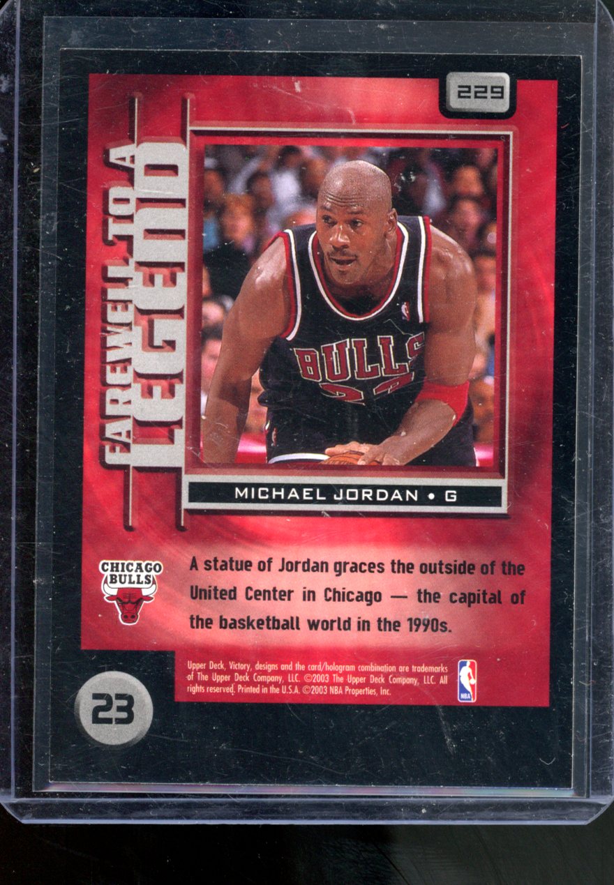 2003 UPPER DECK VICTORY MICHAEL JORDAN FAREWELL TO A LEGEND #229 HOF GOAT