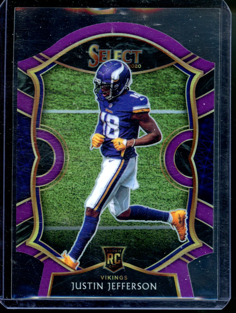 2020 Panini Select - Concourse Justin Jefferson #61 Purple Prizm Die-Cut (RC)
