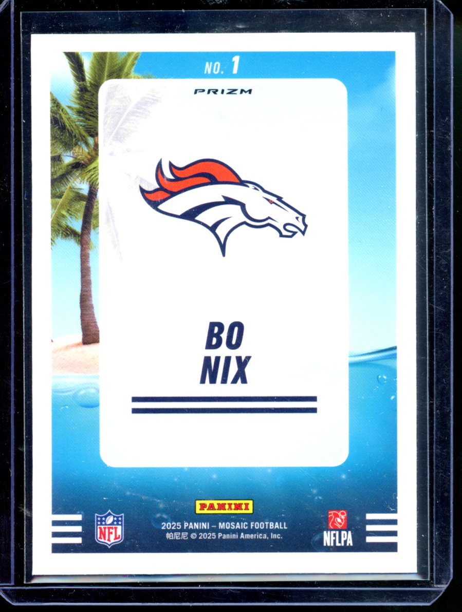2025 Panini Mosaic Bo Nix Splash! Mosaic Prizm Refractor #1