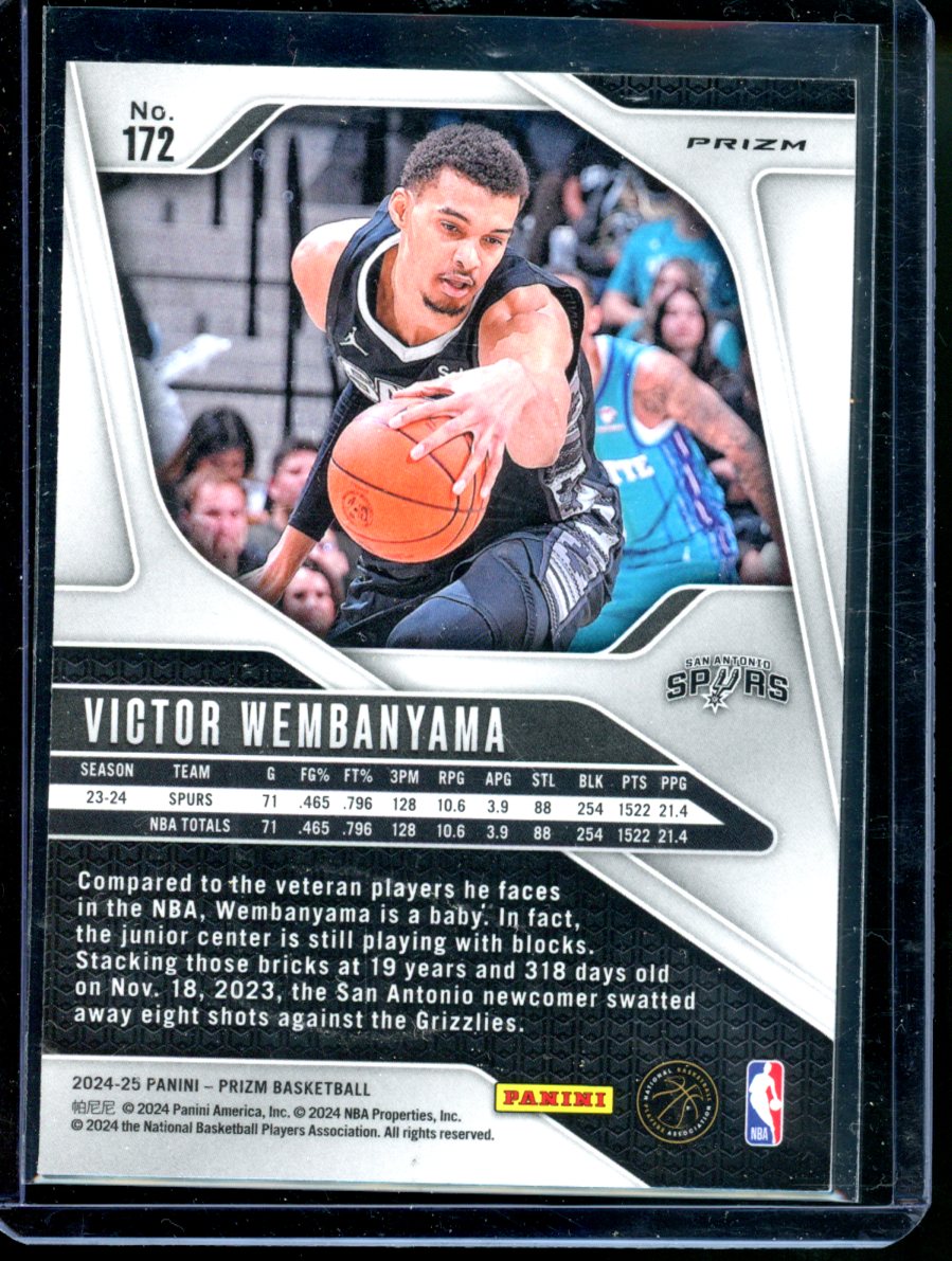 Panini Prizm 2024-25 Victor Wembanyama San Antonio Spurs #172 Silver