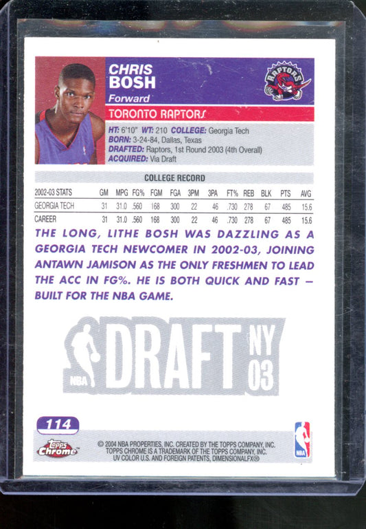 2003-04 TOPPS CHROME CHRIS BOSH ROOKIE CARD #114