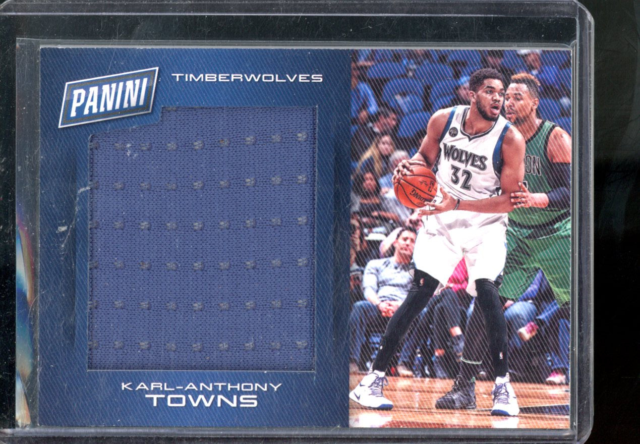 2016-17 PANINI DAY KARL-ANTHONY TOWNS JUMBO PLAYER WORN PATCH #1