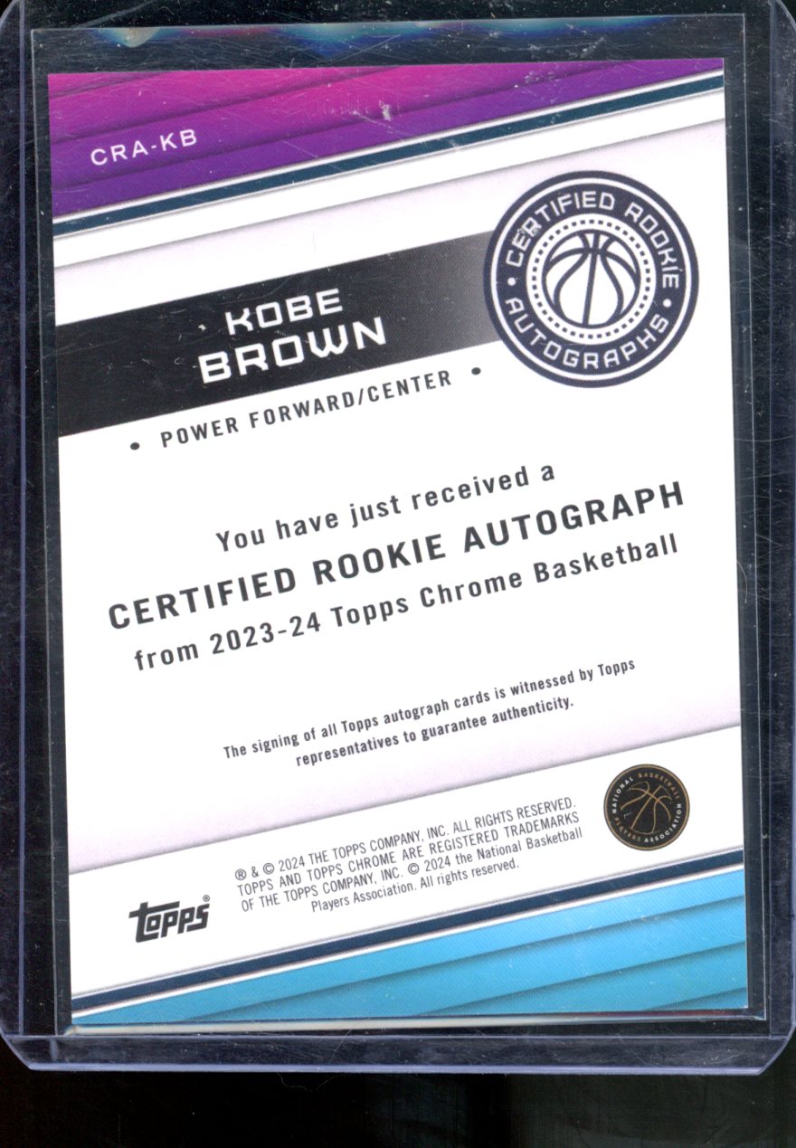 2024 TOPPS CHROME CERTIFIED ROOKIE AUTO KOBE BROWN #CRA-KB