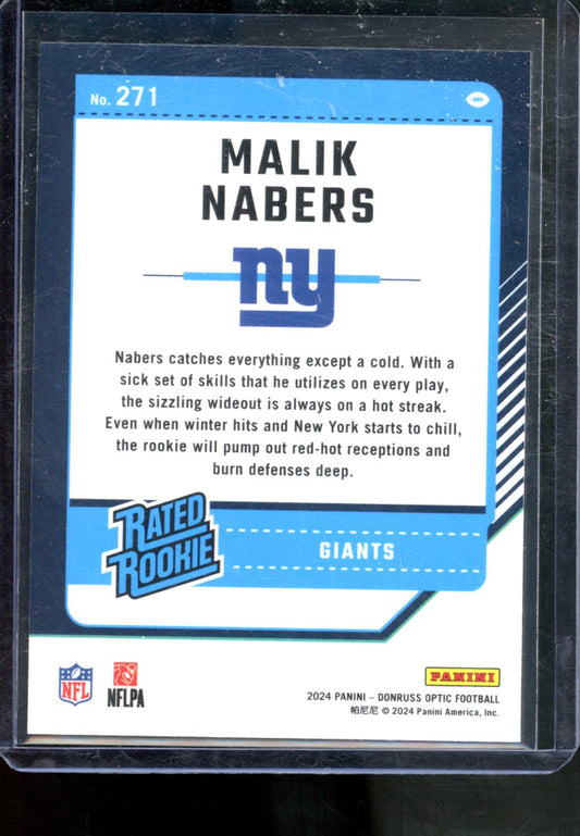 2024 DONRUSS OPTIC MALIK NABERS RATED ROOKIE BASE #271