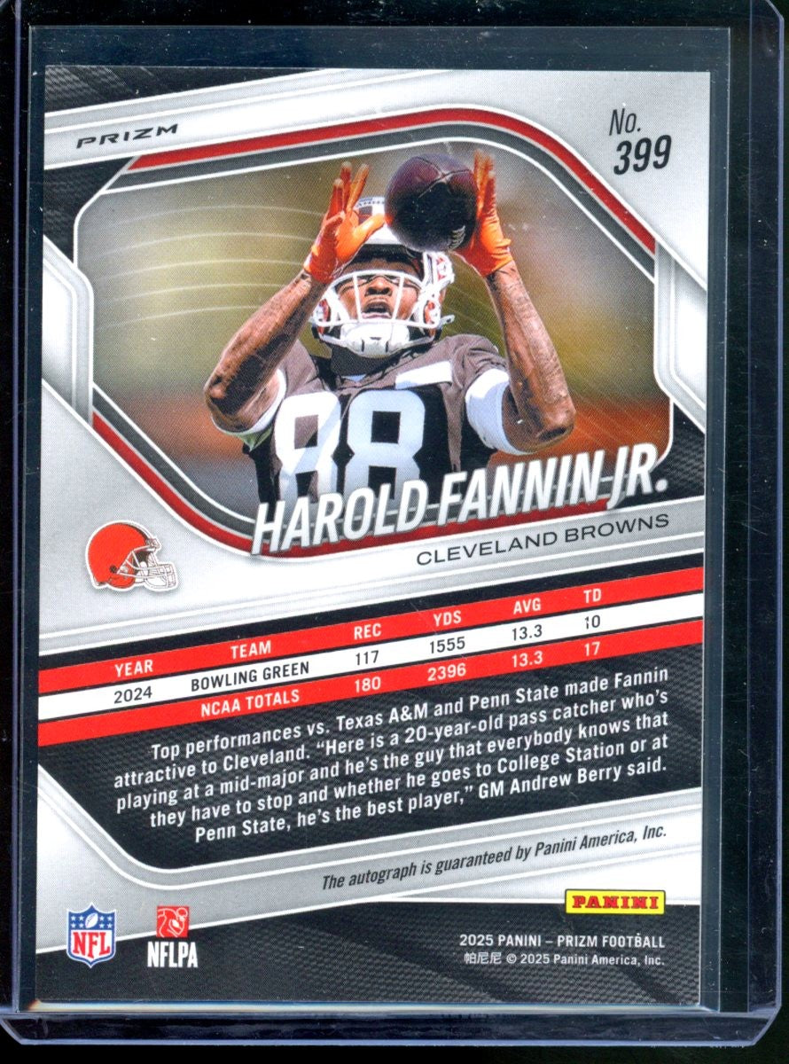 2025 PANINI PRIZM HAROLD FANIN JR. ROOKIE PINK PRIZM AUTO