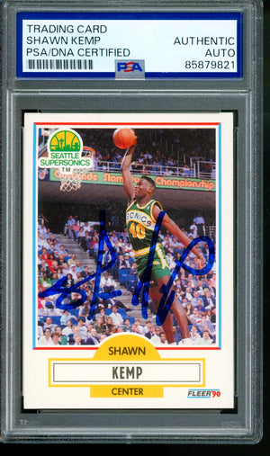 1990 FLEER SHAWN KEMP PSA/DNA CERTIFIED AUTH AUTO #178