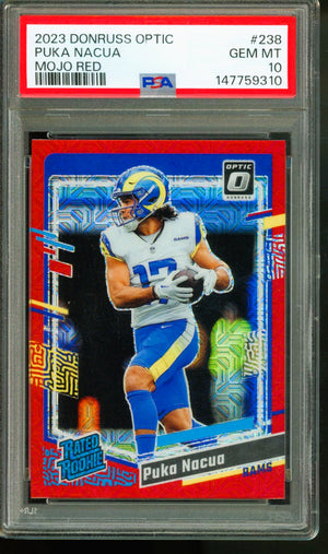 2023 DONRUSS OPTIC PUKA NACUA RATED ROOKIE MOJO RED PSA 10 GEM MINT