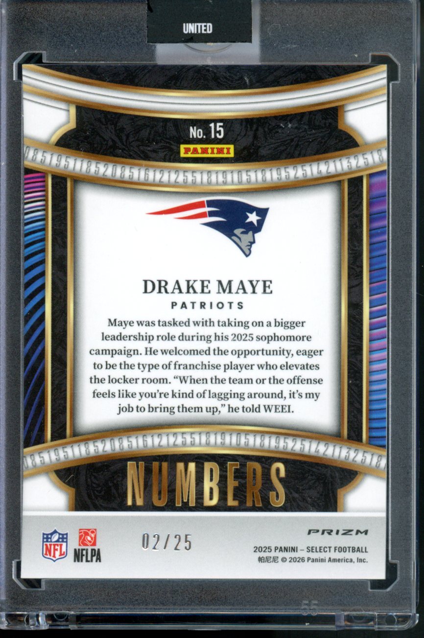 2025 PANINI SELECT DRAKE MAYE NUMBERS TYE DYE PRIZM /25