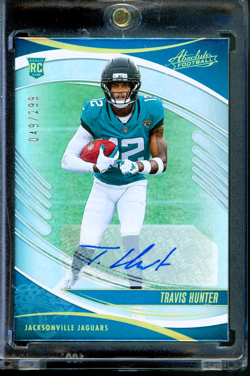 2025 PANINI ABSOLUTE TRAVIS HUNTER ROOKIE AUTO /299 #186