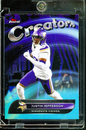 2025 TOPPS FINEST JUSTIN JEFFERSON CREATORS SKY BLUE REFRACTOR /150