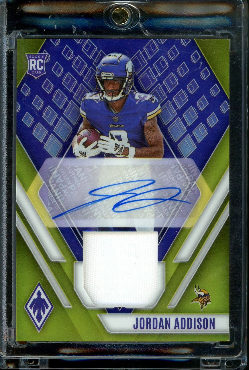 2023 PANINI PHOENIX JORDAN ADDISON RPA PRIME YELLOW /75 #RAJ-JA