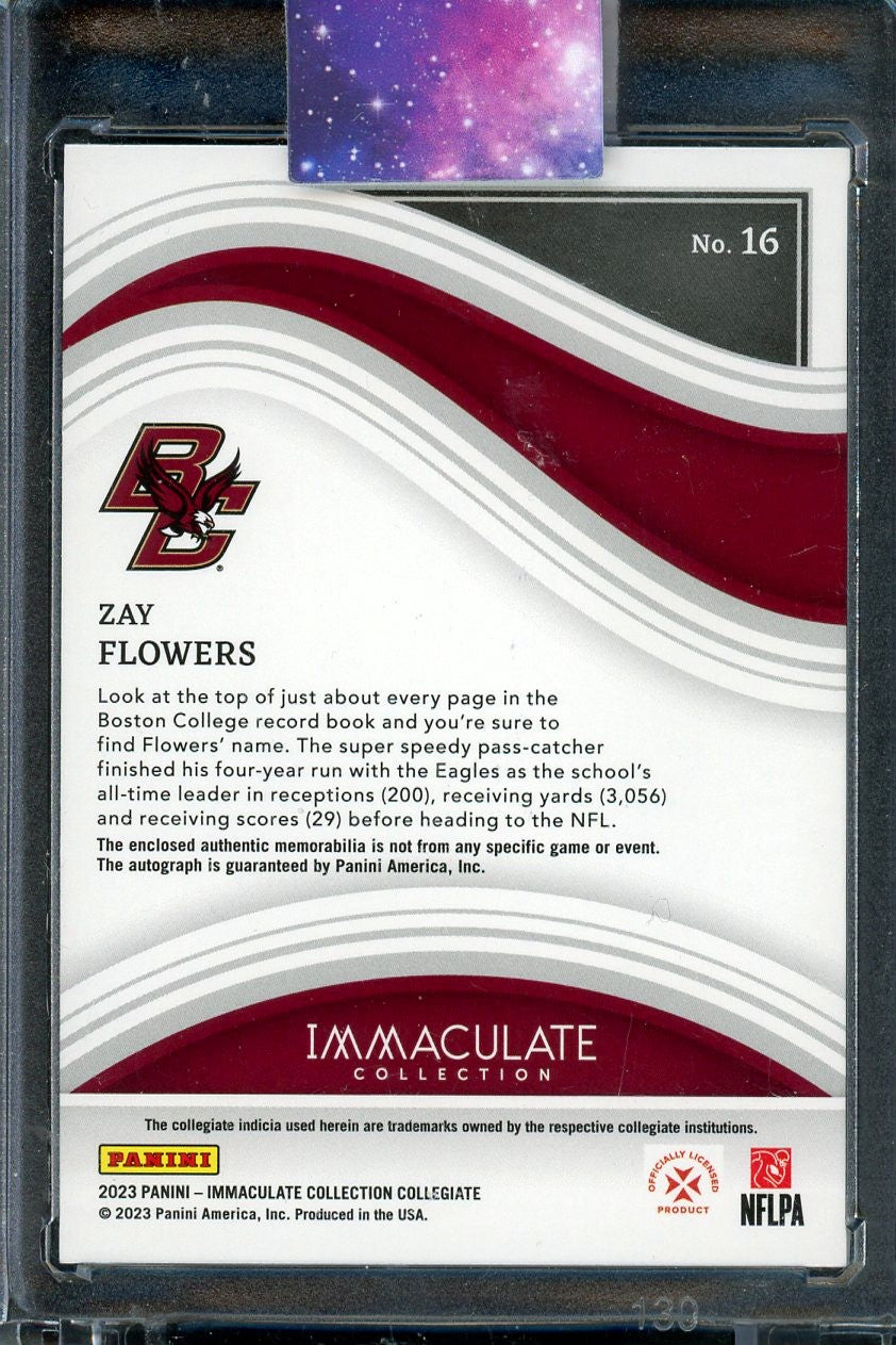 2023 PANINI IMMACULATE COLLEGIATE ZAY FLOWERS RPA /99 #16