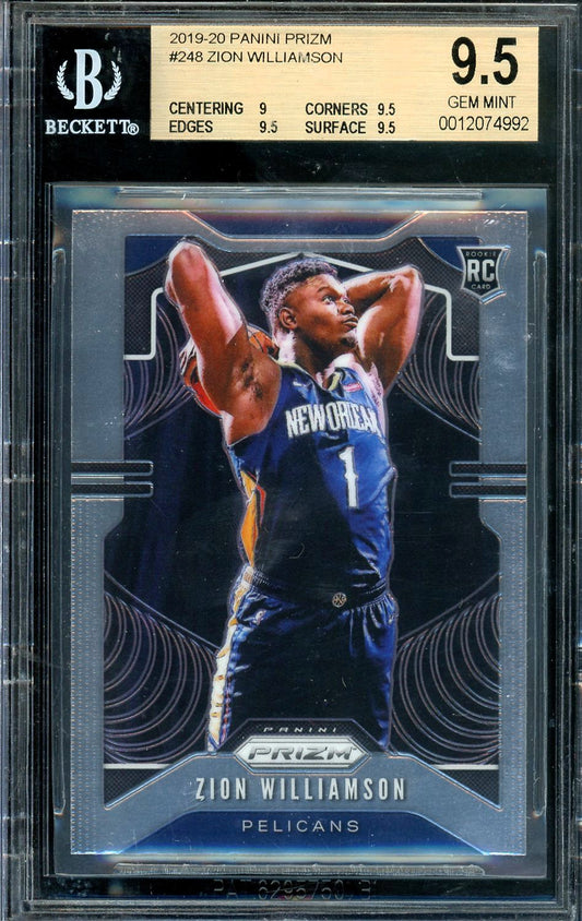 2019-20 PANINI PRIZM ZION WILLIAMSON ROOKIE BECKETT 9.5 W/SUB GRADES GEM MINT