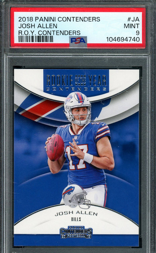 2018 PANINI CONTENDERS JOSH ALLEN R.O.Y. CONTENDERS PSA 9