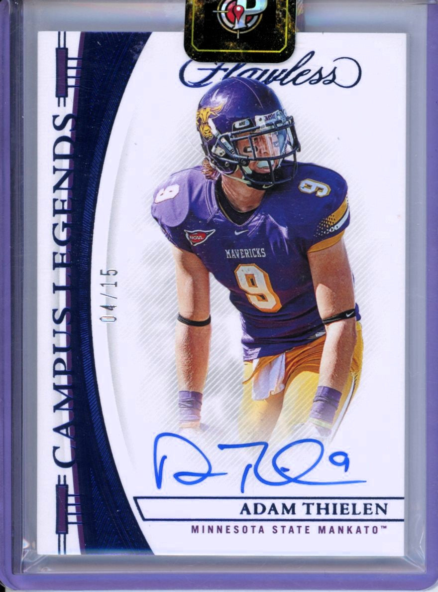 2023 Panini Flawless Collegiate Adam Thielen Campus Legends auto blue /15 Minnesota State Mankato