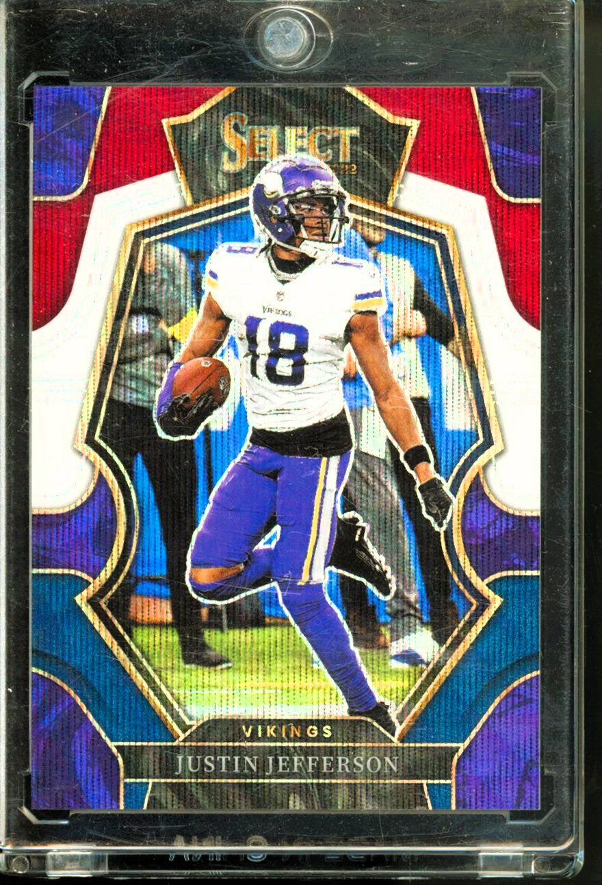 2022 Panini Select #163 Justin Jefferson Tri-Color Prizm #/199
