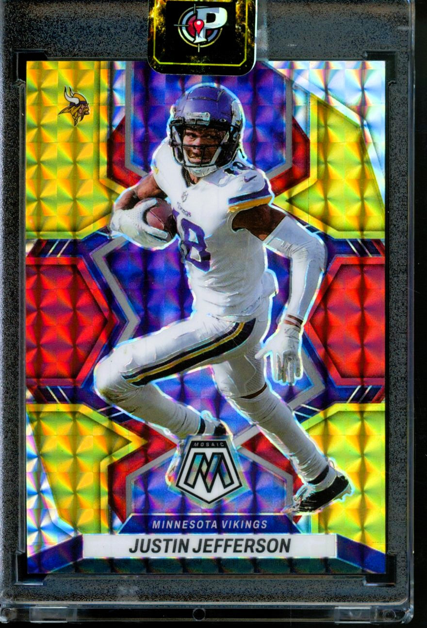 2022 Panini Mosaic - Justin Jefferson #129 Choice Fusion Red & Yellow /80