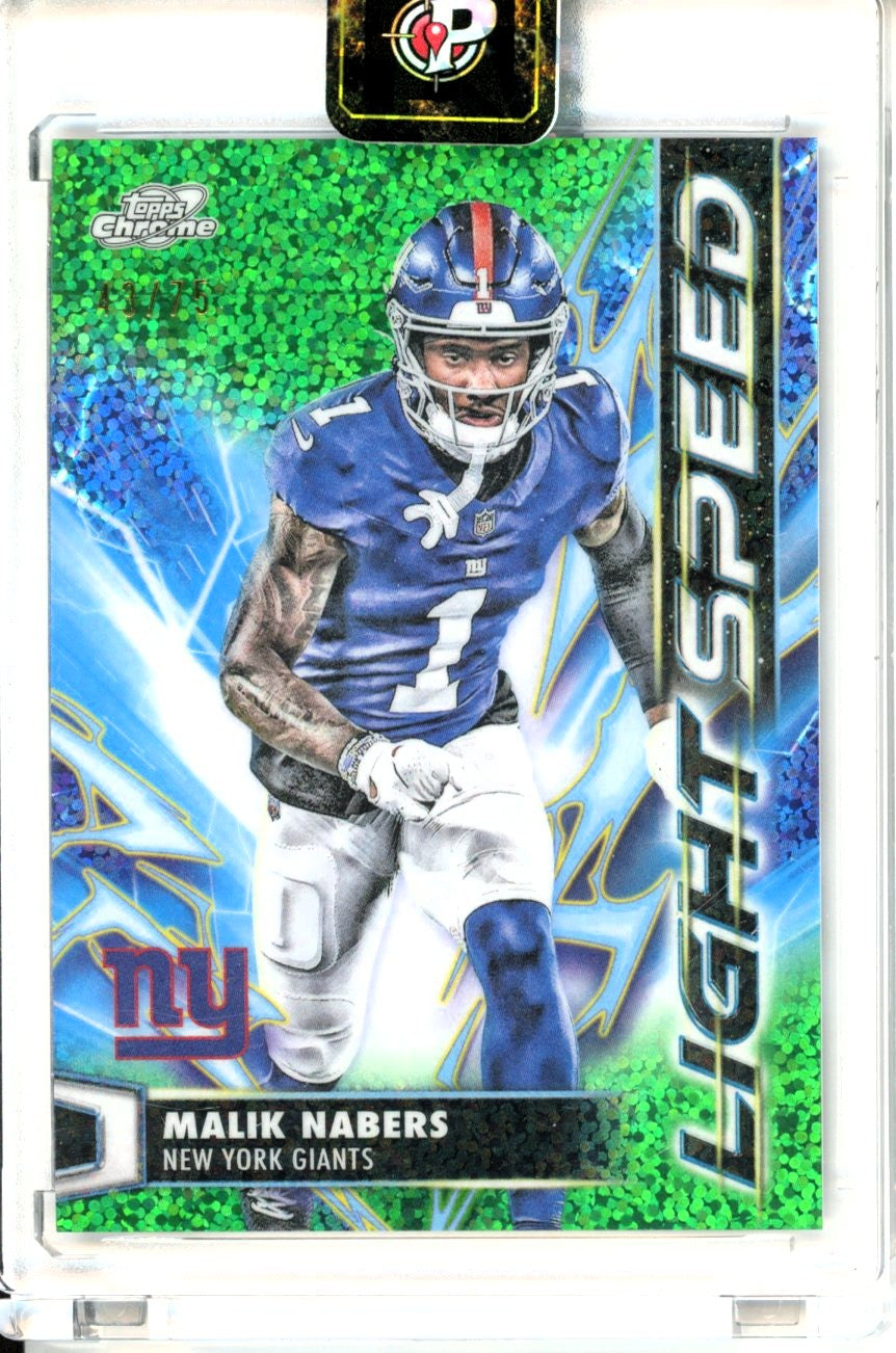 Topps 2024 Chrome Malik Nabers NY Giants Lightspeed LS-33 Green /75