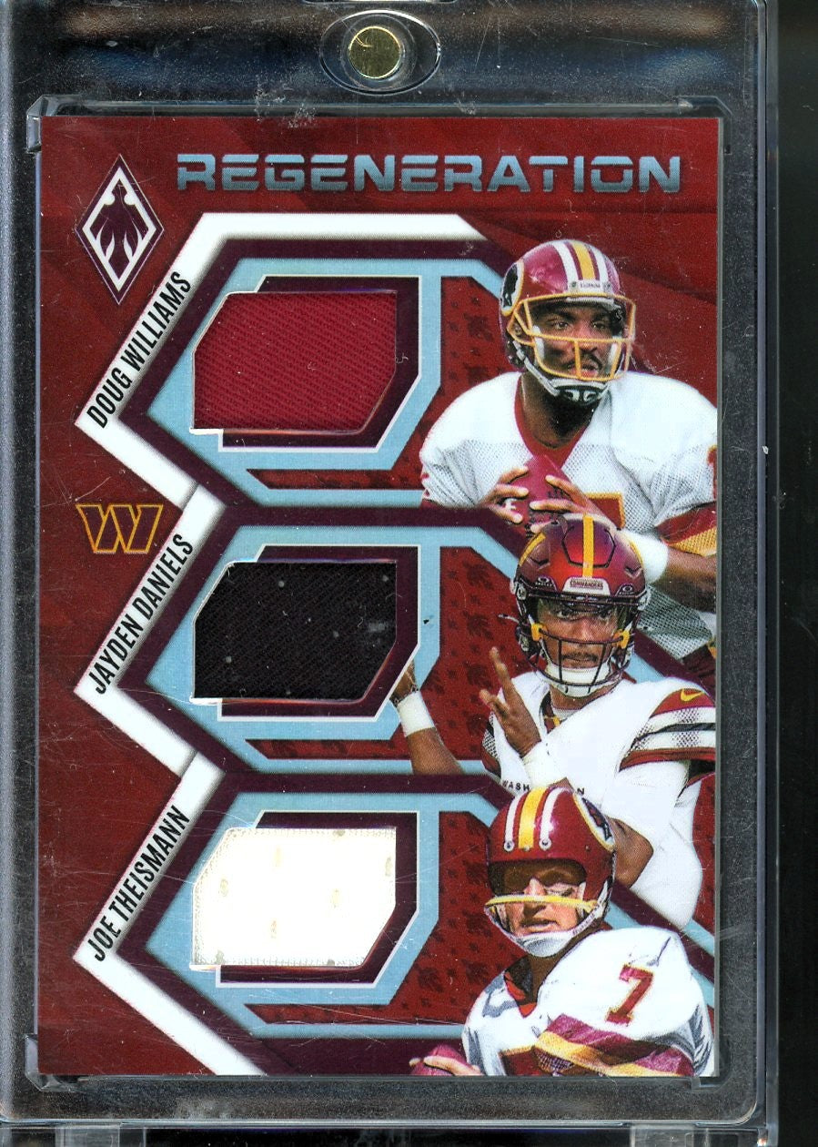 2025 PANINI PHOENIX JAYDEN DANIELS JOE THEISMANN DOUG WILLIAMS REGENERATION TRIPLE PATCH /249