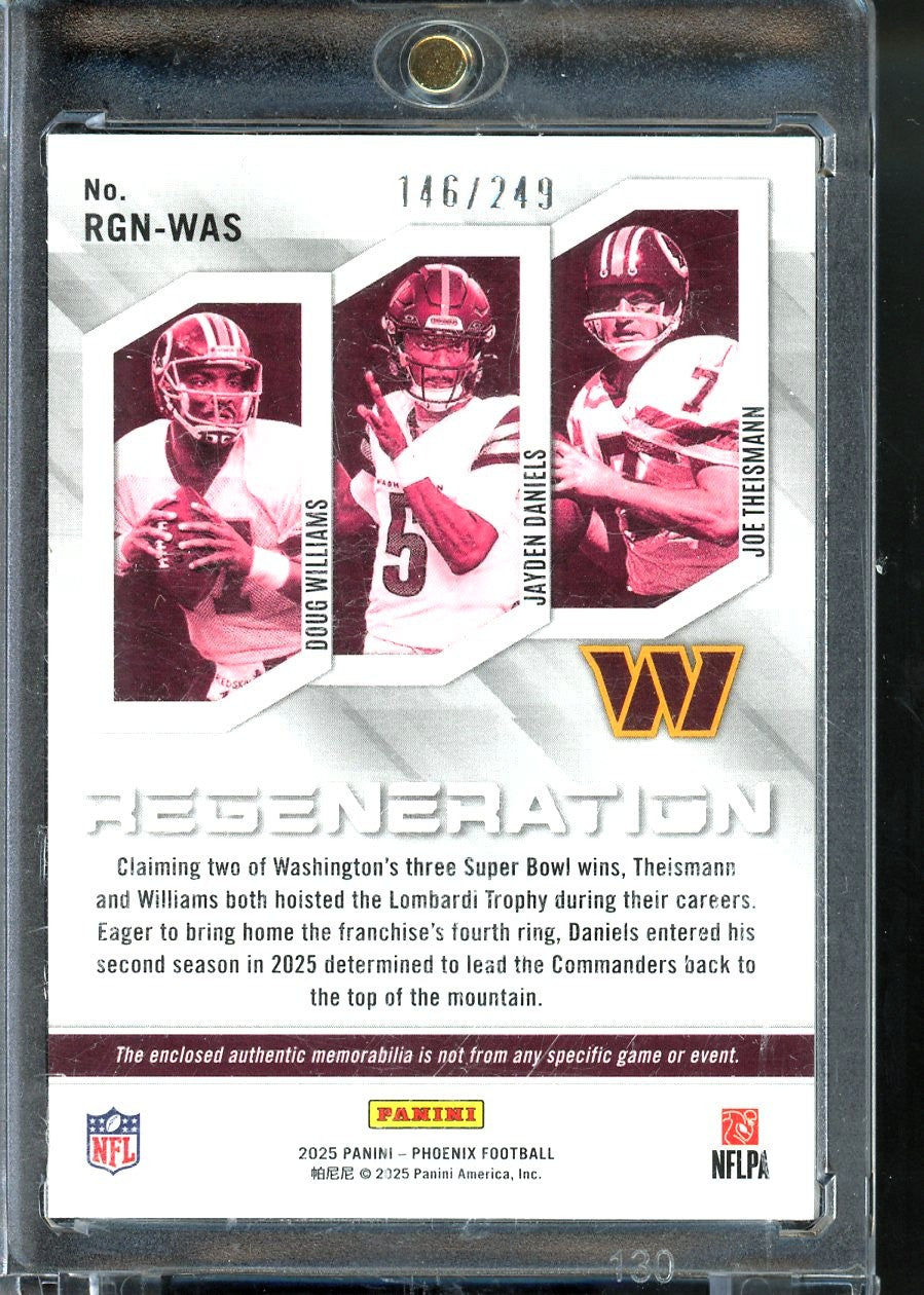 2025 PANINI PHOENIX JAYDEN DANIELS JOE THEISMANN DOUG WILLIAMS REGENERATION TRIPLE PATCH /249