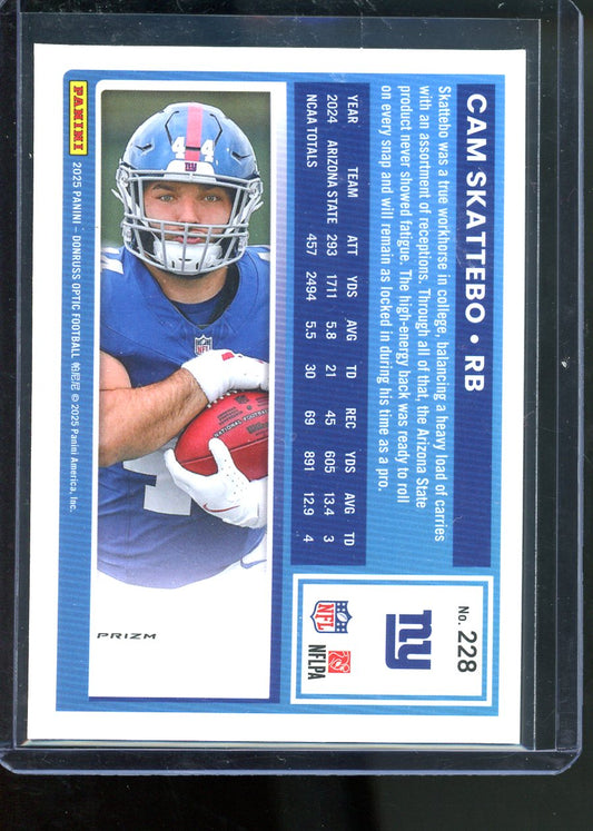 2025 PANINI DONRUSS OPTIC CAM SKATTEBO RATED ROOKIE PURPLE SHOCK #228
