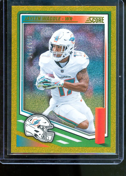 2025 PANINI SCORE JAYLEN WADDLE GOLD SPECKLE /499 #215