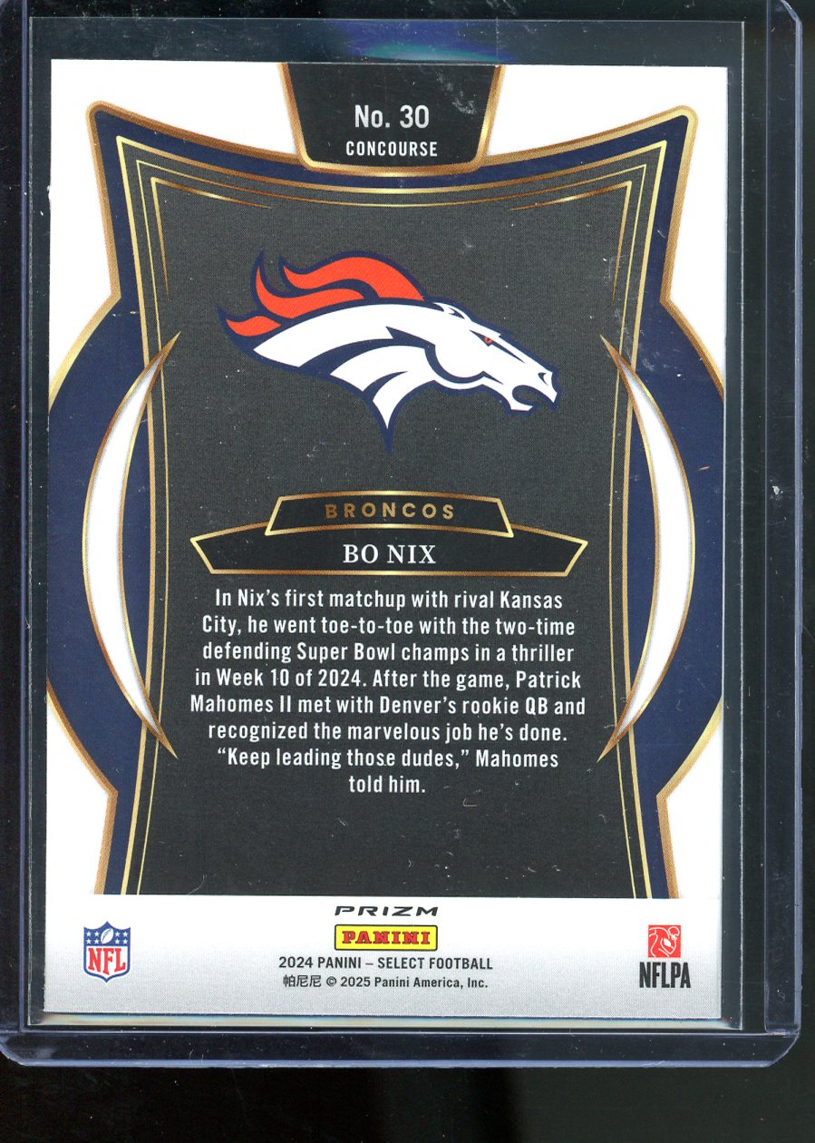 2024 PANINI SELECT BO NIX RC CONCOURSE LEVEL RED AND YELLOW SHOCK #30