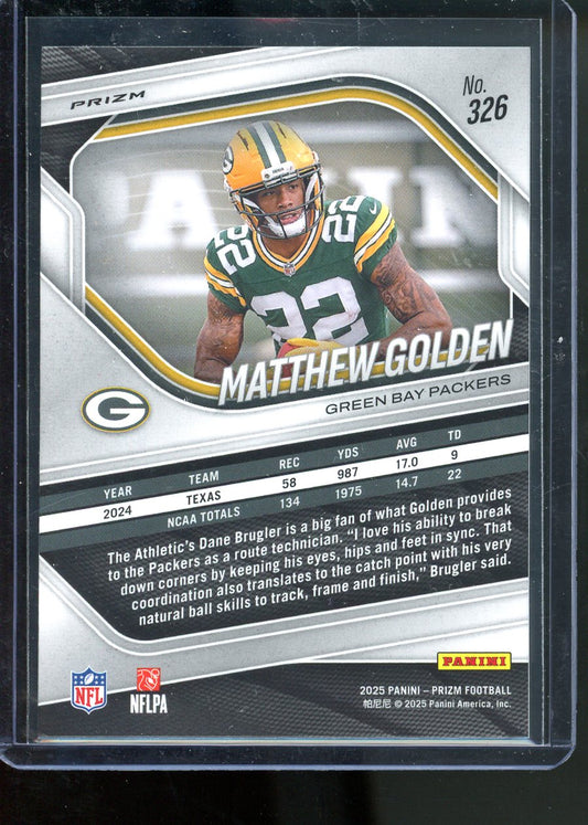 2025 PANINI PRIZM MATTHEW GOLDEN WHITE DISCO RC #326