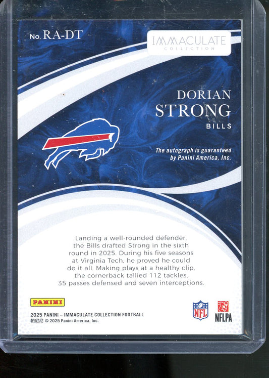 2025 PANINI IMMACULATE DORIAN STRONG ROOKIE AUTO /49