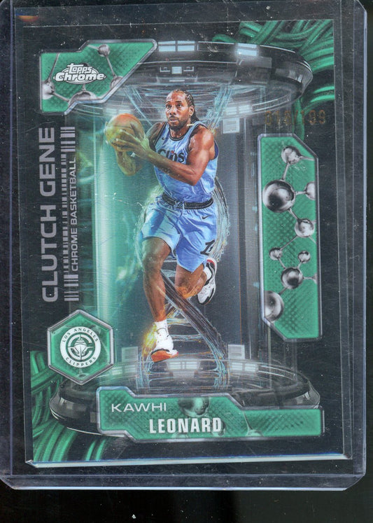 2025 TOPPS CHROME KAWHI LEONARD CLUTCH GENE AQUA REFRACTOR /199
