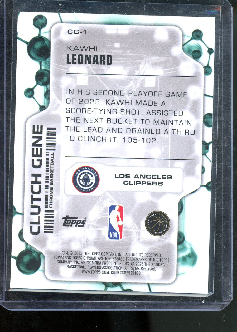 2025 TOPPS CHROME KAWHI LEONARD CLUTCH GENE AQUA REFRACTOR /199