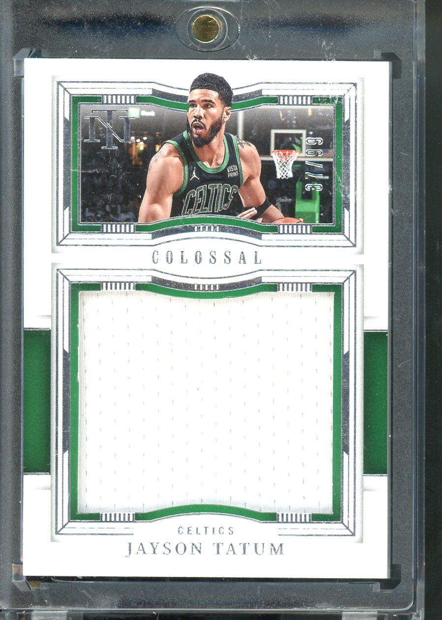 2023 Panini National Treasures Jayson Tatum #PATCH /99 Game Worn Jumbo Jersey