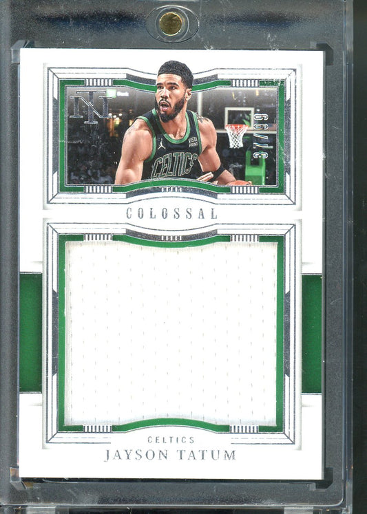 2023 Panini National Treasures Jayson Tatum #PATCH /99 Game Worn Jumbo Jersey