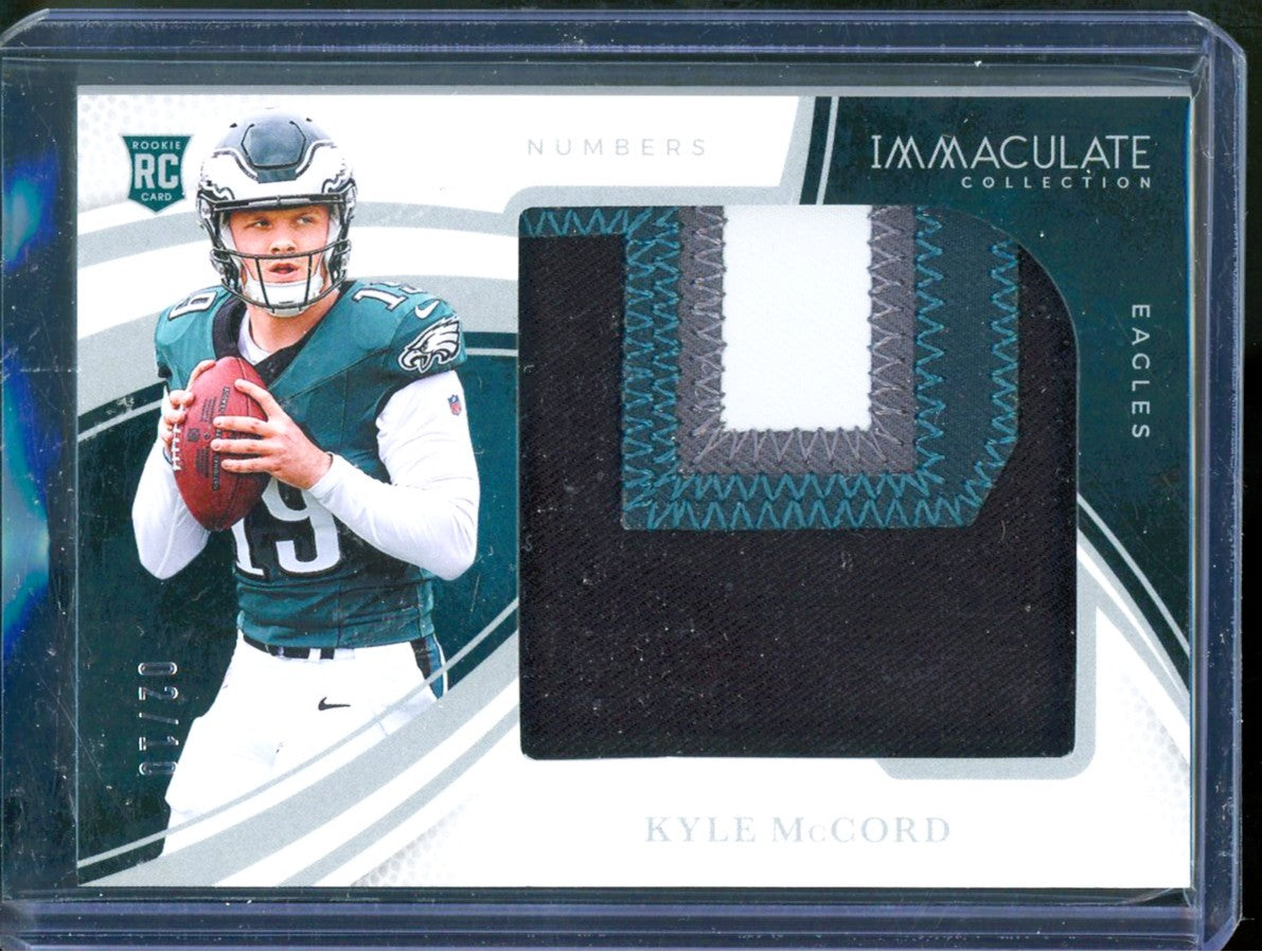 2025 Panini Immaculate Collection Kyle McCord Rookie Numbers Patch RC #/10
