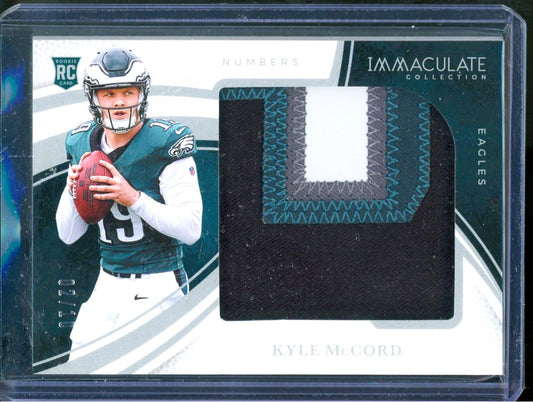 2025 Panini Immaculate Collection Kyle McCord Rookie Numbers Patch RC #/10