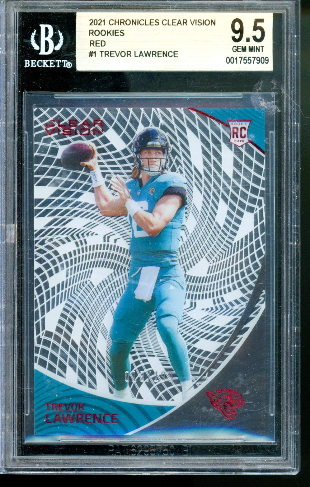 2021 CHRONICLES TREVOR LAWRENCE CLEAR VISION ROOKIES BGS 9.5 /199