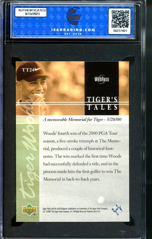 2001 UPPER DECK TIGER WOODS ROOKIE TIGERS TALES ISA 10 GEM MINT