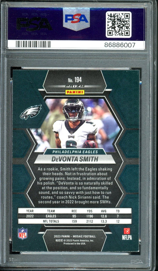 2023 MOSAIC DEVONTE SMITH HONEYCOMB CASE HIT PSA 9