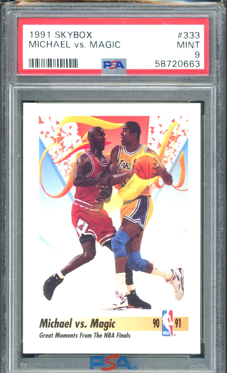 1991 SKYBOX MICHAEL VS MAGIC PSA 9