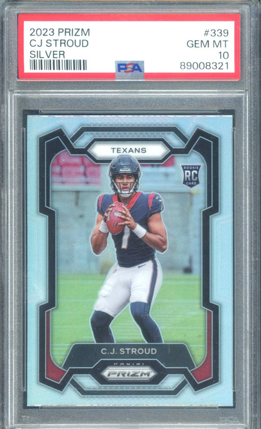 2023 PANINI PRIZM CJ STROUD SILVER ROOKIE PSA 10